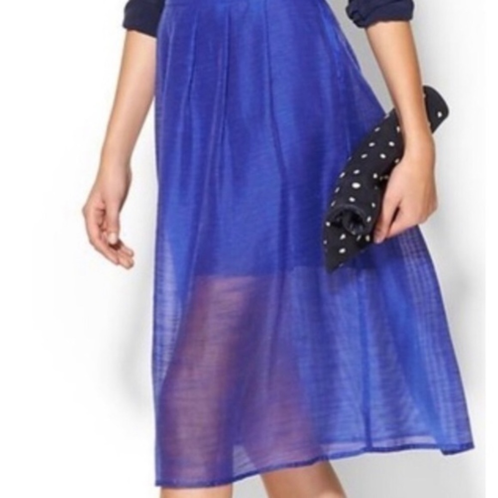 PIPERLIME BLUE A LINE LARGE SHEER SKIRT.